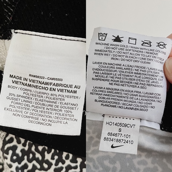 Nike Pro Mezzo Print Women’s Running Tights Black White Leggings Pattern Small - Picture 8 of 9